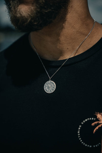 Atlas Zodiac  Silver Men's Necklace