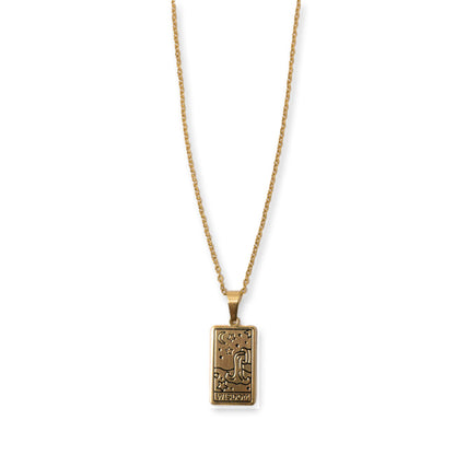 Wisdom Tarot Card Gold Necklace