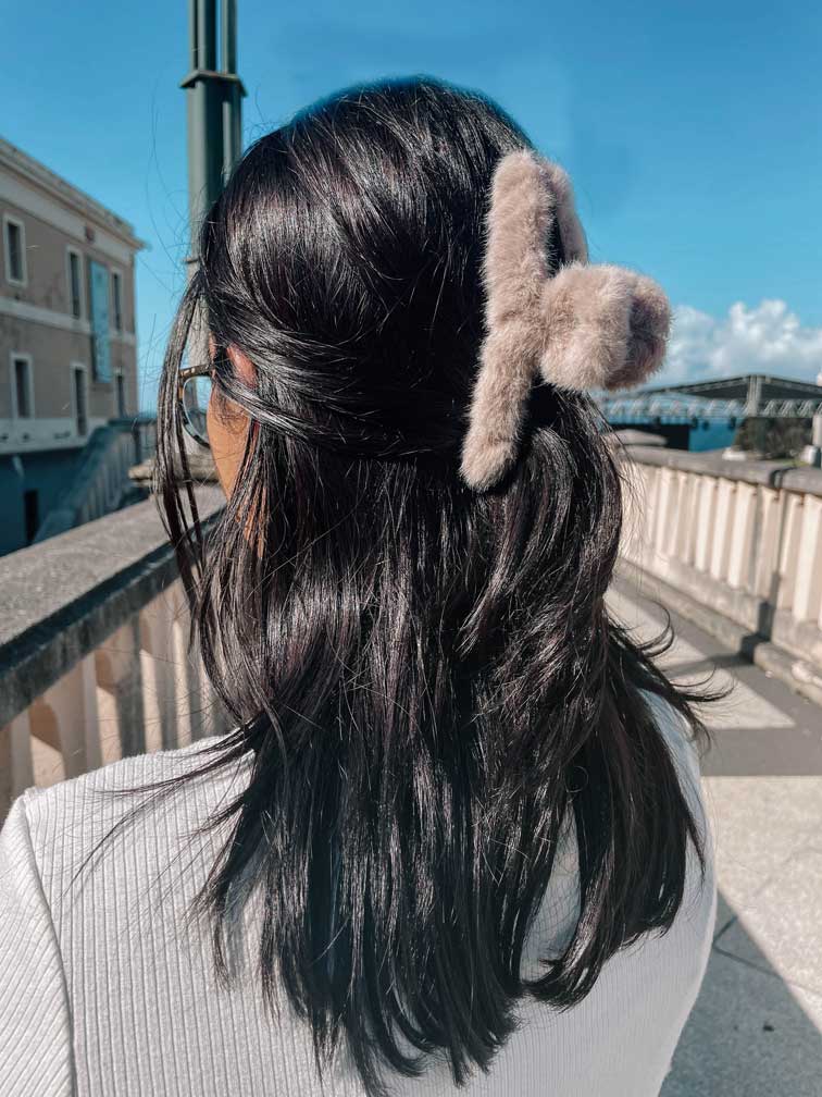 Ruby Pink Plush Hair Clip